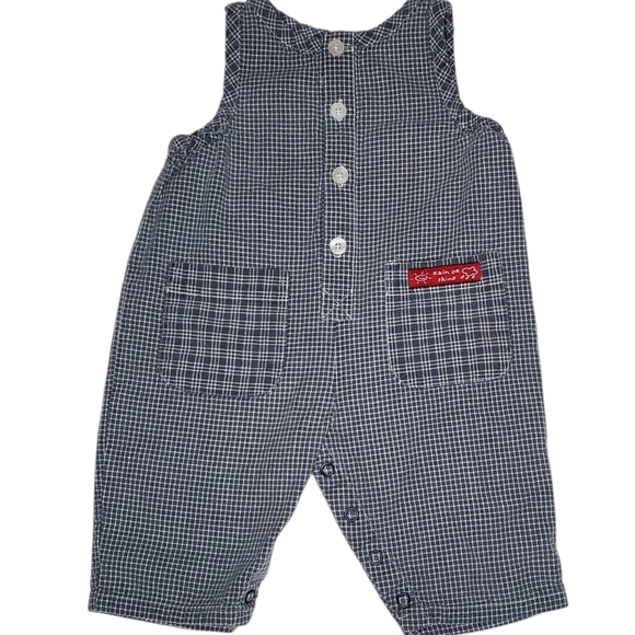 Vintage Baby Gap Jumpsuit Romper Sleeveless Checkered Baby Boys 3-6 Months - Picture 1 of 4